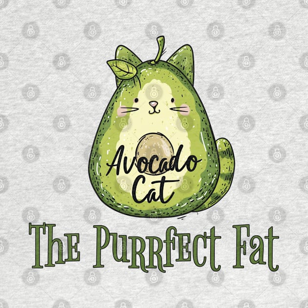 Avocado Cat: The Purrfect Fat funny design by Luxinda